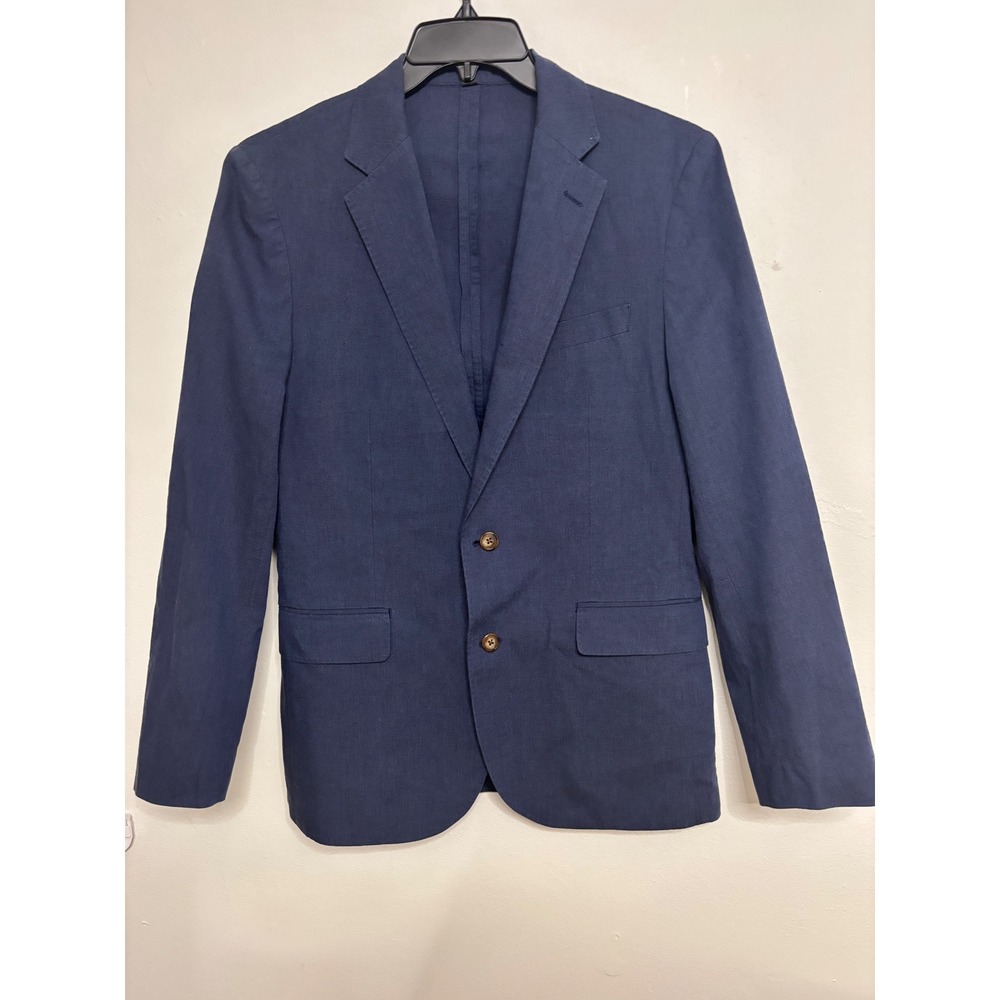 J.Crew Ludlow Slim Blazer 38R Navy Blue Somelos Cotton Linen Sport Coat